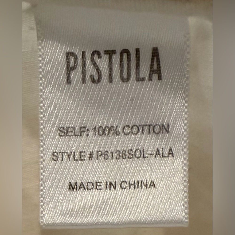 PISTOLA Tammy High Rise Cotton Trouser pants  Button Fly-Alabaster White -Sz 27 - Picture 14 of 15